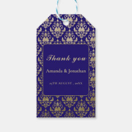 Modern Violet Lila och Guld Mönster Bröllop Presentetikett