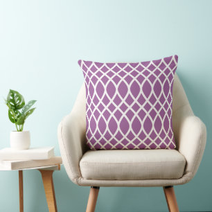 Modern Violet Trellis Framework Mönster Kudde
