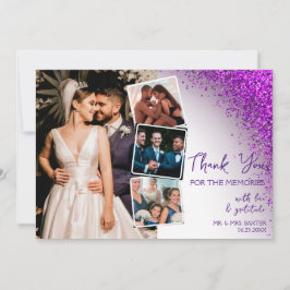 Modern Violett Magenta Lila QR-kod Retro Glitter Tack Kort