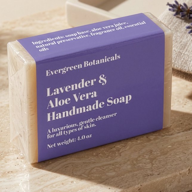 Modern Violett Tvål Förpackningsetikett Fraktsedel (Skapare uppladdad)