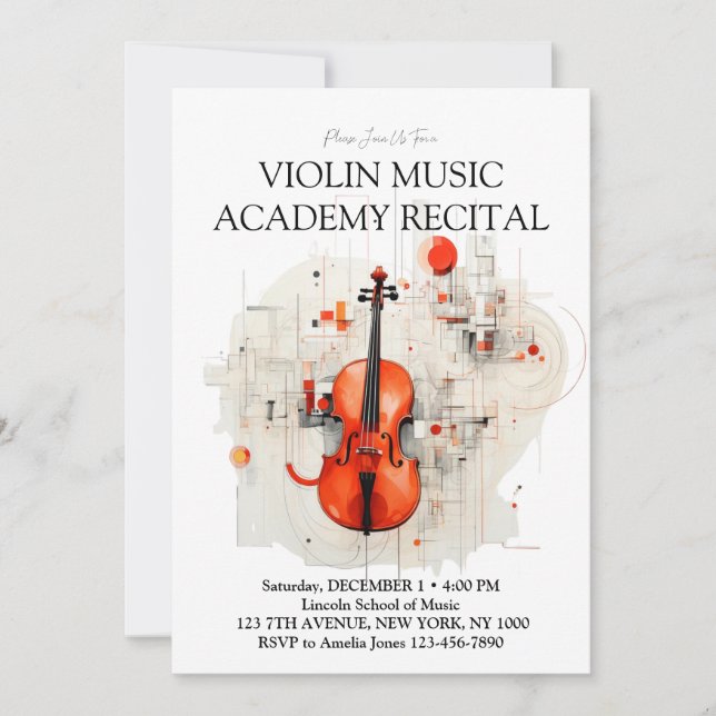 Modern Violin Music Academy Special Recital blir Inbjudningar (Framsida)
