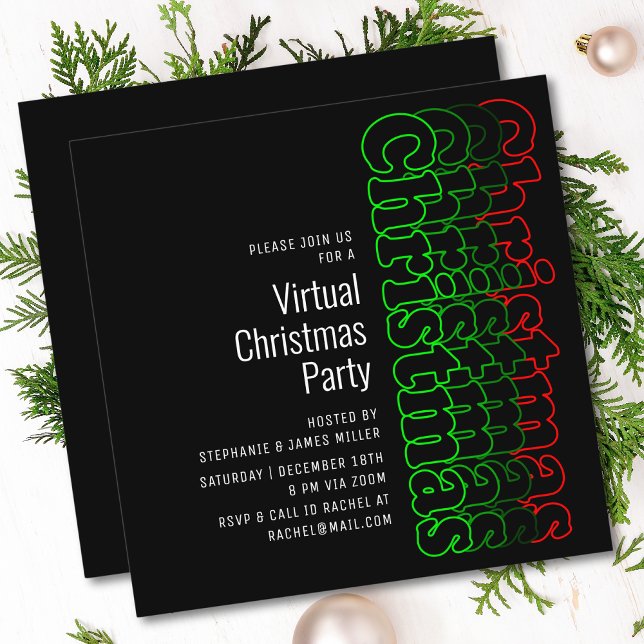 Modern Virtuell inbjudan till Party-Onlinen i jula (Skapare uppladdad)
