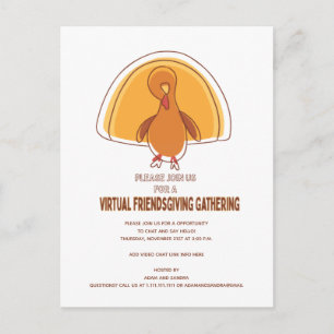 Modern Virtuella vänner Thanksgiving Inbjudan