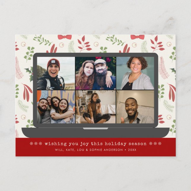 Modern Virtuellare video - möte jul 6 Foto Helg Vykort (Framsida)