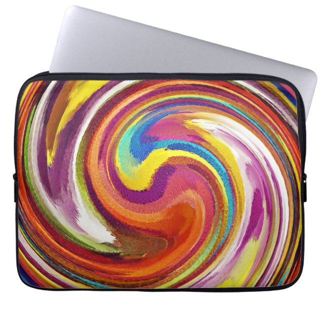 Modern Virvel Abstrakt Konst #27 Laptop Sleeve (Framsidan)