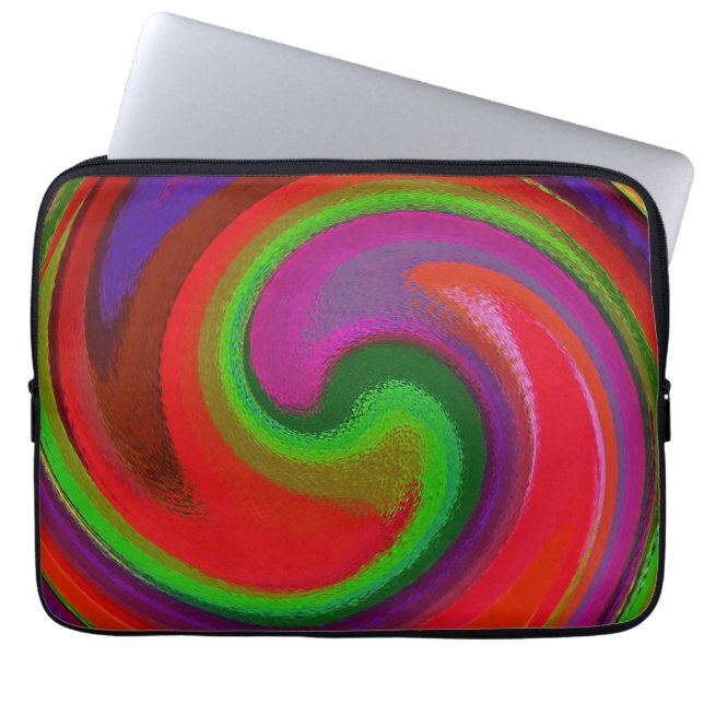 Modern Virvel Abstrakt Konst #29 Laptop Fodral (Framsidan)