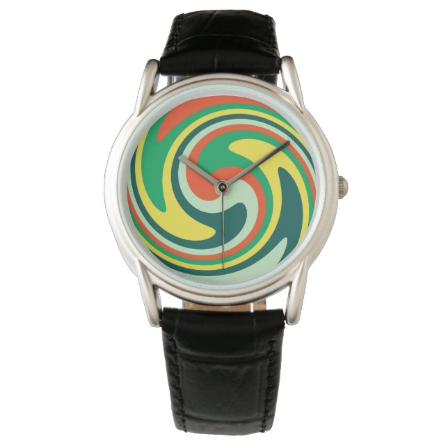 Modern Virvel Abstrakt Konst #53 Armbandsur (Framsida)