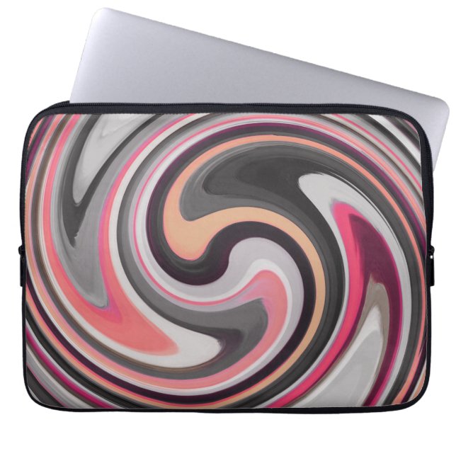 Modern Virvel Abstrakt Konst #5 Laptop Sleeve (Framsidan)
