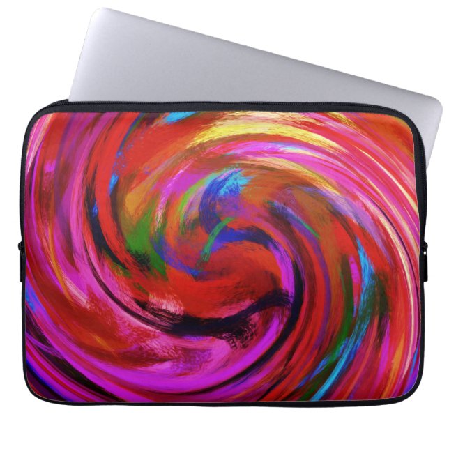 Modern Virvel Abstrakt Konst #9 Laptop Fodral (Framsidan)