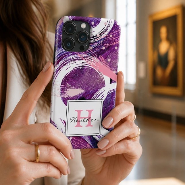 Modern Virvel Lila Dis Abstract Monogram (Skapare uppladdad)