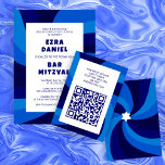 Modern Virvelstjärna Davidstjärna QR-kod Bar Bat M Tilläggskort<br><div class="desc">Perfekt kuvert eller svarsbrev för en bat mitzvah, bar mitzvah eller annan judisk fest! Handgjord konst för dig. FULLT ANPASSNINGSBAR! Klicka på " Anpassa" ovan för att redigera texten och lägga till din länk till QR-koden. Klicka på "Redigera med designverktyg" för att justera typsnitt, färger och placeringar och för att...</div>
