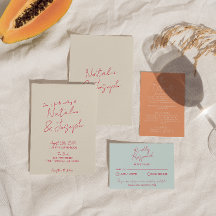 Modern visemisk handskriven Roligt Retro Bröllop