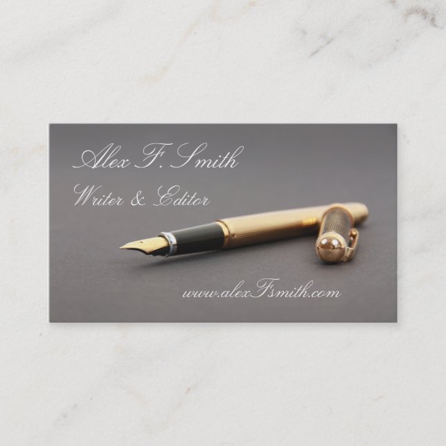 Modern visitkort för skriftlig redaktör (Framsida)