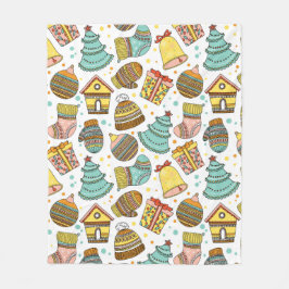 Modern viskistisk jul-Helgdag Festive Mönster Fleecefilt