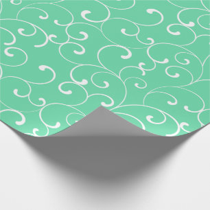 Modern vismisk Curls Mönster Aqua Presentpapper