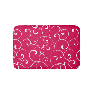 Modern vismisk Curls Raspberry Badrumsmatta
