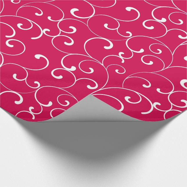 Modern vismisk Curls Raspberry Presentpapper (Hörn)