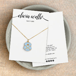 Modern Visning av svart, vitt halsband Visitkort