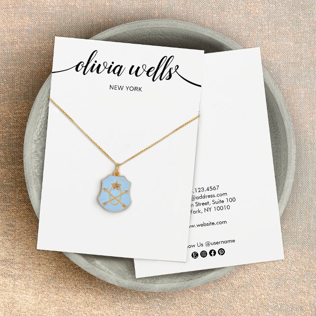 Modern Visning av svart, vitt halsband Visitkort (Skapare uppladdad)