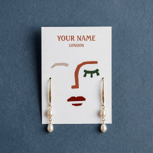 Modern visning Earring-kort för illustration av an Visitkort