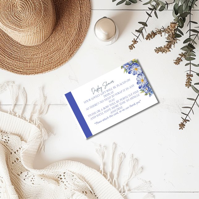 Modern Visning  för blå Blommigt - kuvert Tilläggskort (Skapare uppladdad)