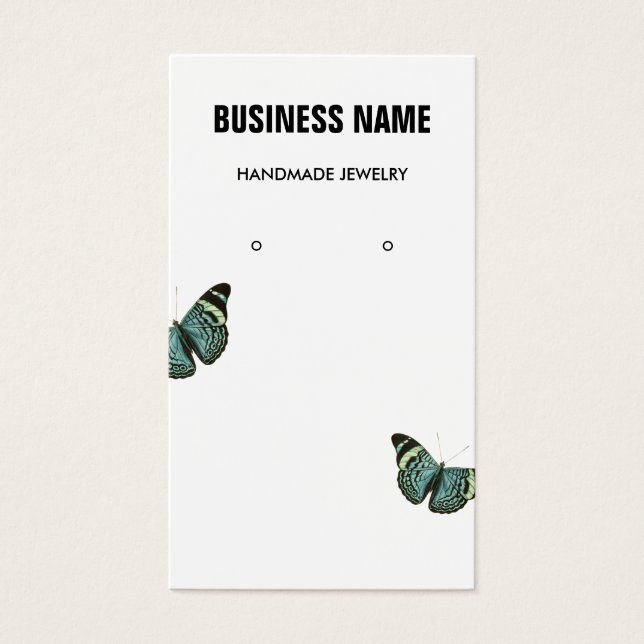 Modern visning för smyckesörning av fjärilar visitkort (Framsidan)