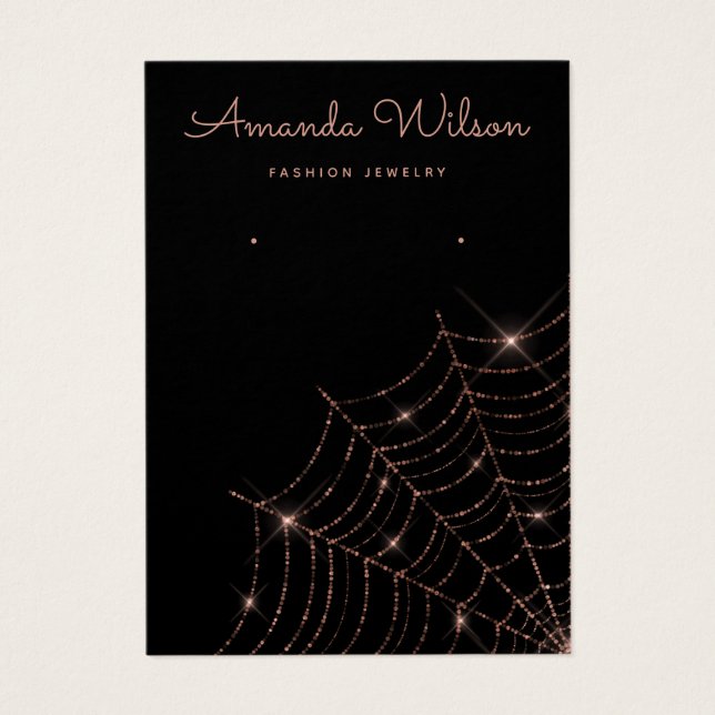 Modern Visning för svartvit och ro guld Visitkort (Framsidan)