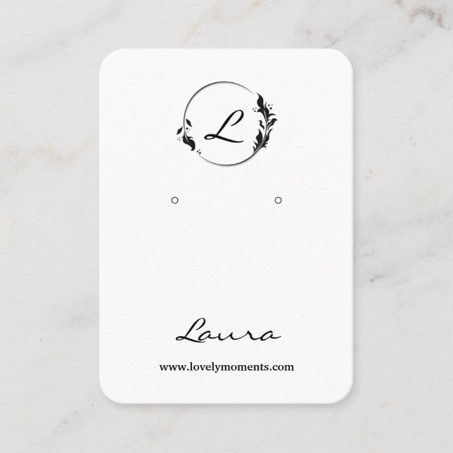 Modern visning för svartvit örning visitkort (Framsida)