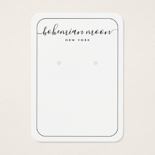 Modern visning för svartvit skript visitkort