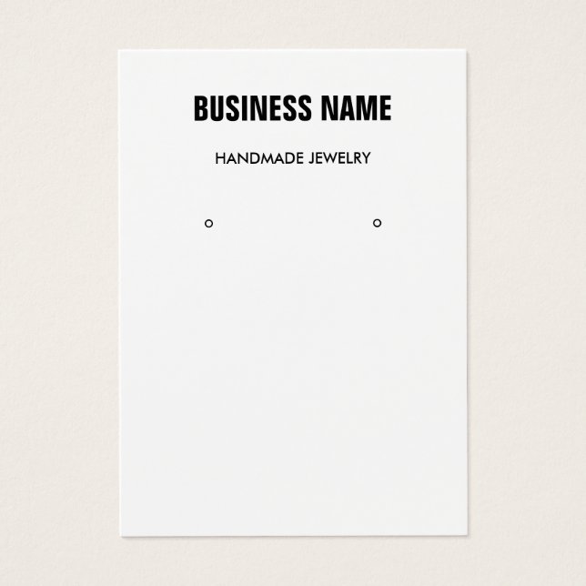 Modern visning för svartvit smycken visitkort (Framsidan)