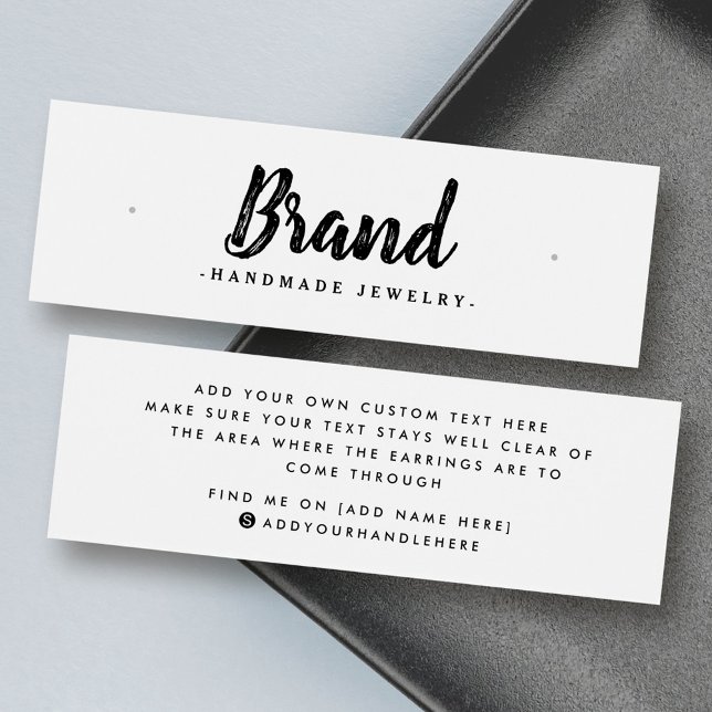 Modern visning för vit magring litet visitkort (Modern white stud earring display card)