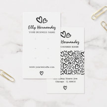 Modern Visning-kort för Heart Earring Jewelry-skri