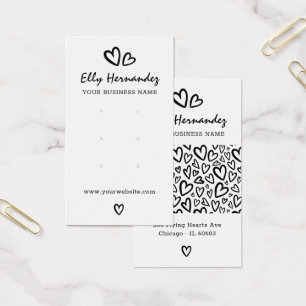 Modern Visning-kort för Heart Earring Jewelry-skri Visitkort