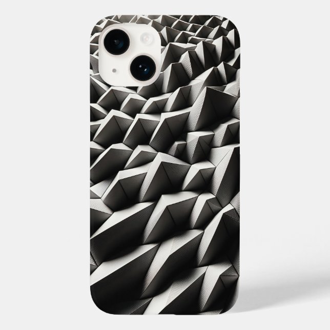 Modern vit 3D geometrisk telefonfodral - minimalis (Baksida)