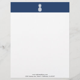 Modern vit ananas logotyp Letterhead Brevhuvud