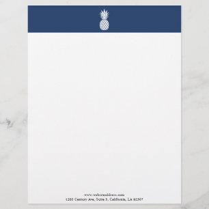 Modern vit ananas logotyp Letterhead Brevhuvud