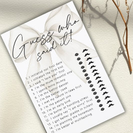 Modern vit båge Gissa vem sa det Bröllopsspel