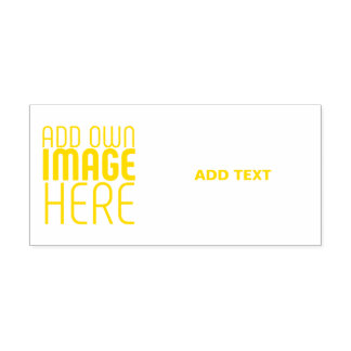 MODERN VIT BILD TEXTMALL GUL SJÄLVFÄRGANDE STÄMPEL