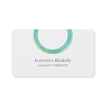 Modern vit blå skalenlig energicirkel