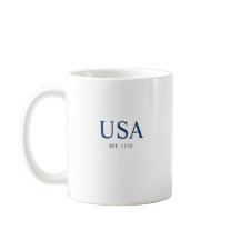 Modern Vit Blå USA Grundad 1776