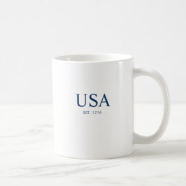 Modern Vit Blå USA Grundad 1776 Kaffemugg