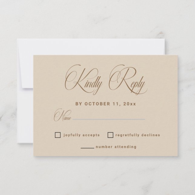 Modern vit boho blomsterbåge bröllop RSVP-kort (Baksida)