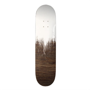 Modern vit borstar slår målar lantligt brunt tr mini skateboard bräda 18,7 cm