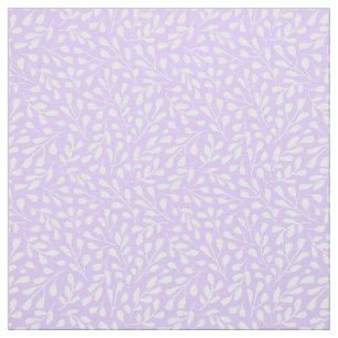 Modern vit botanisk Lila Löv Mönster Lilac Tyg