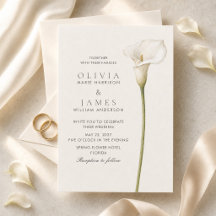 Modern vit Calla Lily Minimalistisk Bröllop