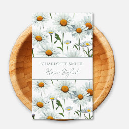 Modern vit Daisy | TRENDIG BLOMMIGT Visitkort