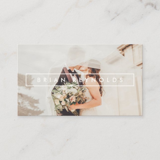 Modern, vit elegant, gräns-solkraft visitkort (Framsida)