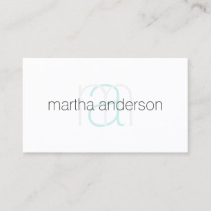 Modern vit elegant monogram-etetiker salon visitkort
