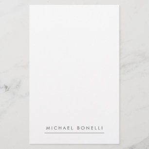 Modern vit, enkel, enkel, minimalistisk Elegant Brevpapper