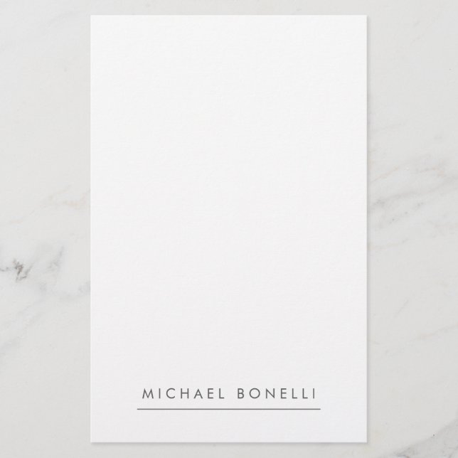 Modern vit, enkel, enkel, minimalistisk Elegant Brevpapper (Framsida)